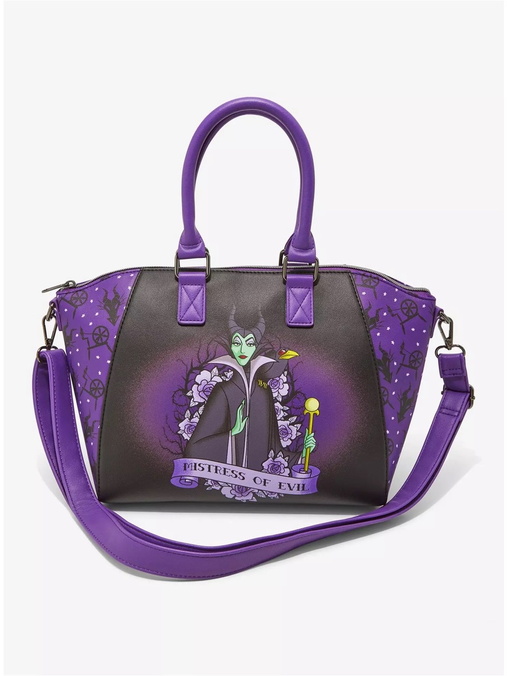 Loungefly Purple Mistress of Evil Satchel Crossbody Bag